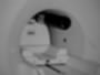 An oxygen bottle pulled into an MRI scanner