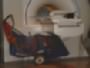 A floor cleaning machine stuck to an MRI scanner